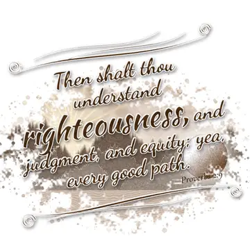 Proverbs 2:9 – Then shalt thou understand righteousness, and judgment, and equity; yea, every good path.
