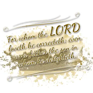 Proverbs 3:12 – For whom the LORD loveth he correcteth; even as a father the son in whom he delighteth.