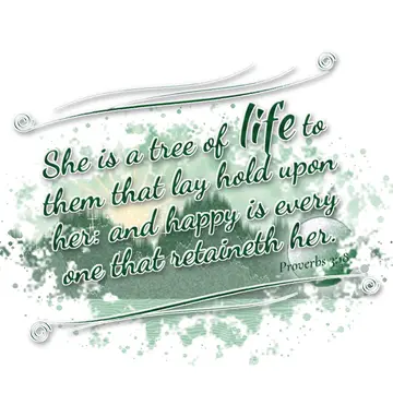 Proverbs 3:18 – She is a tree of life to them that lay hold upon her: and happy is every one that retaineth her.