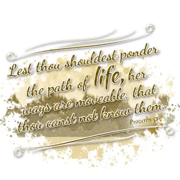 Proverbs 5:6 – Lest thou shouldest ponder the path of life, her ways are moveable, that thou canst not know them.