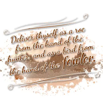 Proverbs 6:5 – Deliver thyself as a roe from the hand of the hunter, and as a bird from the hand of the fowler.
