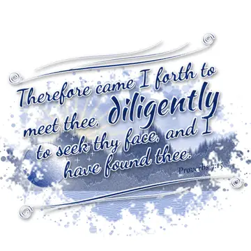 Proverbs 7:15 – Therefore came I forth to meet thee, diligently to seek thy face, and I have found thee.