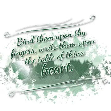 Proverbs 7:3 – Bind them upon thy fingers, write them upon the table of thine heart.