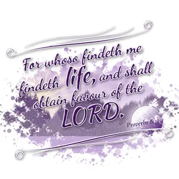 Proverbs 8:35 – For whoso findeth me findeth life, and shall obtain favour of the LORD.
