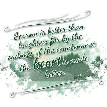 Ecclesiastes 7:3 – Sorrow is better than laughter: for by the sadness of the countenance the heart is made better.