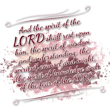 Isaiah 11:2 – And the spirit of the LORD shall rest upon him, the spirit of wisdom and understanding, the spirit of counsel and might, the spirit of knowledge and…