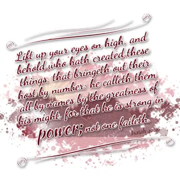 Isaiah 40:26 – Lift up your eyes on high, and behold who hath created these things, that bringeth out their host by number: he calleth them all by names by the…