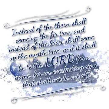 Isaiah 55:13 – Instead of the thorn shall come up the fir tree, and instead of the brier shall come up the myrtle tree: and it shall be to the LORD for a name, for…
