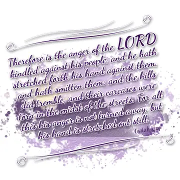 Isaiah 5:25 – Therefore is the anger of the LORD kindled against his people, and he hath stretched forth his hand against them, and hath smitten them: and the…