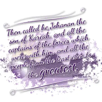 Jeremiah 42:8 – Then called he Johanan the son of Kareah, and all the captains of the forces which were with him, and all the people from the least even to the…