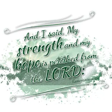Lamentations 3:18 – And I said, My strength and my hope is perished from the LORD: