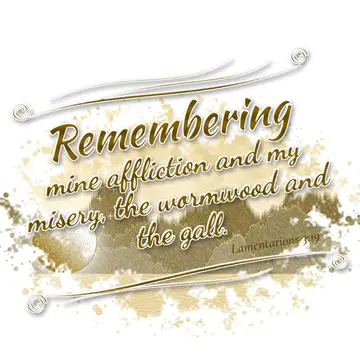 Lamentations 3:19 – Remembering mine affliction and my misery, the wormwood and the gall.