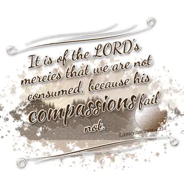 Lamentations 3:22 – It is of the LORD's mercies that we are not consumed, because his compassions fail not.