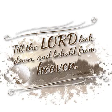 Lamentations 3:50 – Till the LORD look down, and behold from heaven.