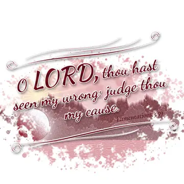 Lamentations 3:59 – O LORD, thou hast seen my wrong: judge thou my cause.