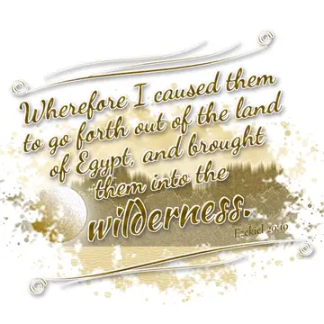Ezekiel 20:10 – Wherefore I caused them to go forth out of the land of Egypt, and brought them into the wilderness.