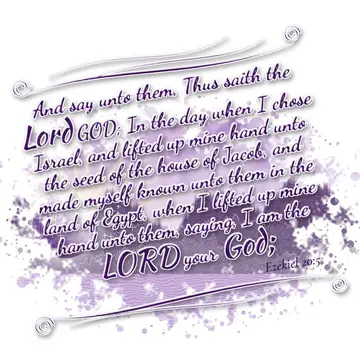 Ezekiel 20:5 – And say unto them, Thus saith the Lord GOD; In the day when I chose Israel, and lifted up mine hand unto the seed of the house of Jacob, and made…