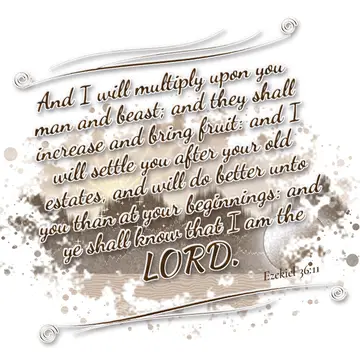 Ezekiel 36:11 – And I will multiply upon you man and beast; and they shall increase and bring fruit: and I will settle you after your old estates, and will do better…