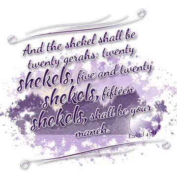 Ezekiel 45:12 – And the shekel shall be twenty gerahs: twenty shekels, five and twenty shekels, fifteen shekels, shall be your maneh.