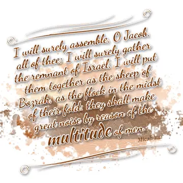 Micah 2:12 – I will surely assemble, O Jacob, all of thee; I will surely gather the remnant of Israel; I will put them together as the sheep of Bozrah, as the…