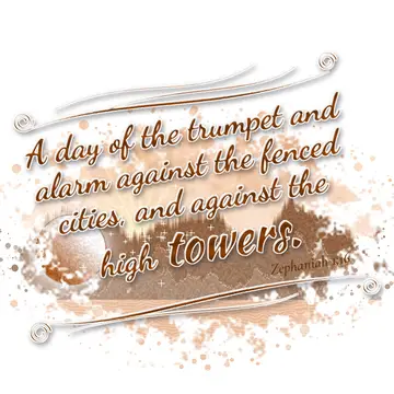 Zephaniah 1:16 – A day of the trumpet and alarm against the fenced cities, and against the high towers.