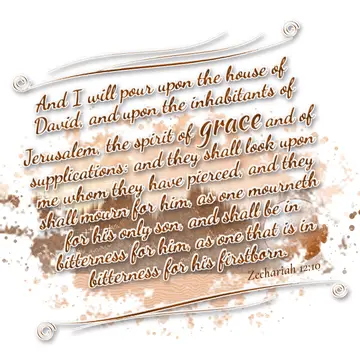Zechariah 12:10 – And I will pour upon the house of David, and upon the inhabitants of Jerusalem, the spirit of grace and of supplications: and they shall look upon me…