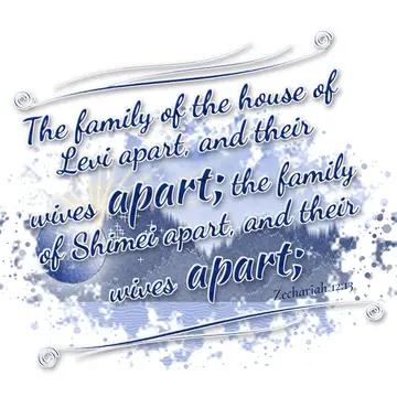 Zechariah 12:13 – The family of the house of Levi apart, and their wives apart; the family of Shimei apart, and their wives apart;