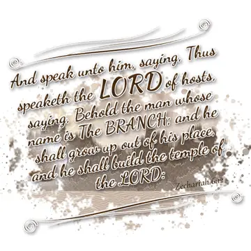 Zechariah 6:12 – And speak unto him, saying, Thus speaketh the LORD of hosts, saying, Behold the man whose name is The BRANCH; and he shall grow up out of his place…