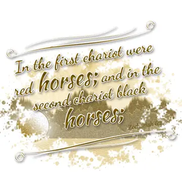 Zechariah 6:2 – In the first chariot were red horses; and in the second chariot black horses;