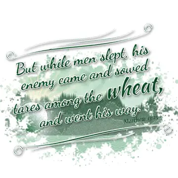 Matthew 13:25 – But while men slept, his enemy came and sowed tares among the wheat, and went his way.