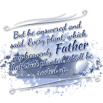 Matthew 15:13 – But he answered and said, Every plant, which my heavenly Father hath not planted, shall be rooted up.