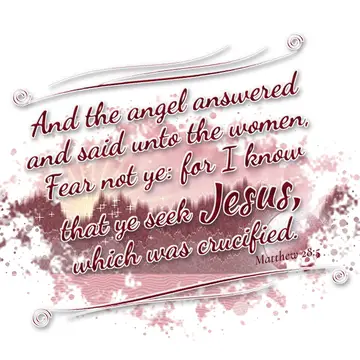 Matthew 28:5 – And the angel answered and said unto the women, Fear not ye: for I know that ye seek Jesus, which was crucified.