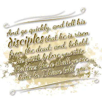 Matthew 28:7 – And go quickly, and tell his disciples that he is risen from the dead; and, behold, he goeth before you into Galilee; there shall ye see him: lo, I…