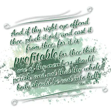 Matthew 5:29 – And if thy right eye offend thee, pluck it out, and cast it from thee: for it is profitable for thee that one of thy members should perish, and not…