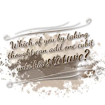 Matthew 6:27 – Which of you by taking thought can add one cubit unto his stature?