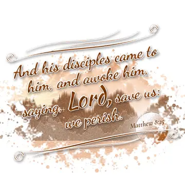 Matthew 8:25 – And his disciples came to him, and awoke him, saying, Lord, save us: we perish.