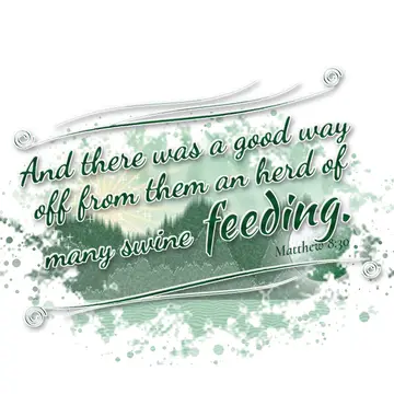 Matthew 8:30 – And there was a good way off from them an herd of many swine feeding.