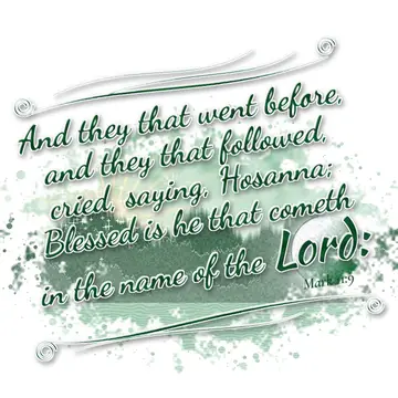 Mark 11:9 – And they that went before, and they that followed, cried, saying, Hosanna; Blessed is he that cometh in the name of the Lord:
