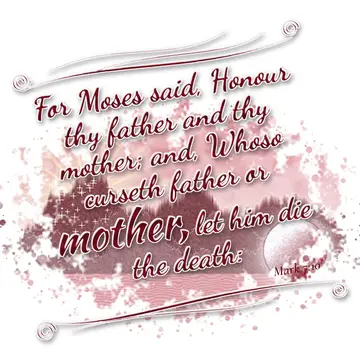 Mark 7:10 – For Moses said, Honour thy father and thy mother; and, Whoso curseth father or mother, let him die the death: