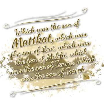 Luke 3:24 – Which was the son of Matthat, which was the son of Levi, which was the son of Melchi, which was the son of Janna, which was the son of Joseph,