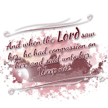 Luke 7:13 – And when the Lord saw her, he had compassion on her, and said unto her, Weep not.