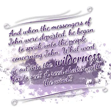 Luke 7:24 – And when the messengers of John were departed, he began to speak unto the people concerning John, What went ye out into the wilderness for to see? A…