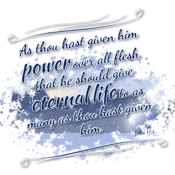 John 17:2 – As thou hast given him power over all flesh, that he should give eternal life to as many as thou hast given him.