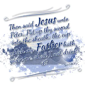 John 18:11 – Then said Jesus unto Peter, Put up thy sword into the sheath: the cup which my Father hath given me, shall I not drink it?