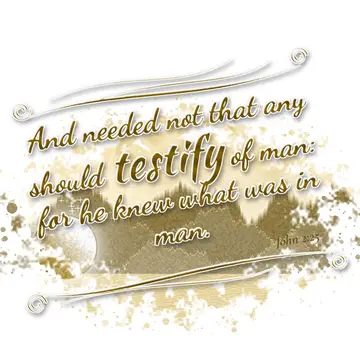 John 2:25 – And needed not that any should testify of man: for he knew what was in man.