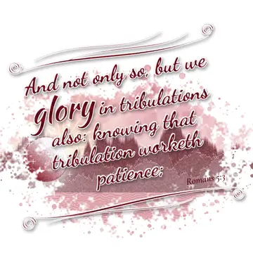 Romans 5:3 – And not only so, but we glory in tribulations also: knowing that tribulation worketh patience;