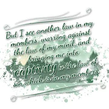Romans 7:23 – But I see another law in my members, warring against the law of my mind, and bringing me into captivity to the law of sin which is in my members.
