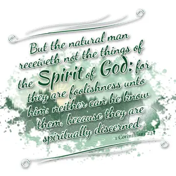 1 Corinthians 2:14 – But the natural man receiveth not the things of the Spirit of God: for they are foolishness unto him: neither can he know them, because they are…