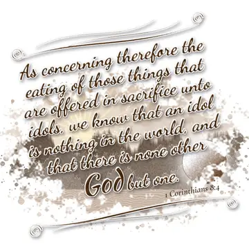 1 Corinthians 8:4 – As concerning therefore the eating of those things that are offered in sacrifice unto idols, we know that an idol is nothing in the world, and that…