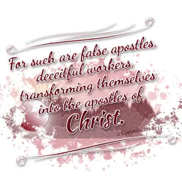 2 Corinthians 11:13 – For such are false apostles, deceitful workers, transforming themselves into the apostles of Christ.